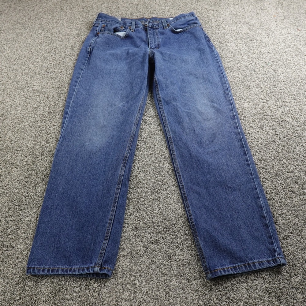 Levis Jeans Mens 36X32 Dark Blue Denim Pants 550 Relaxed Tapered Casual Cotton